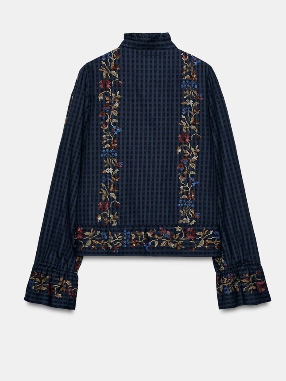 ZARA RUFFLE PRINT BLOUSE - Picture 7 of 8